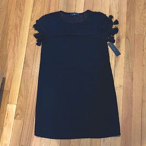 Lulus black minidress - sheer top, tassel sleeve